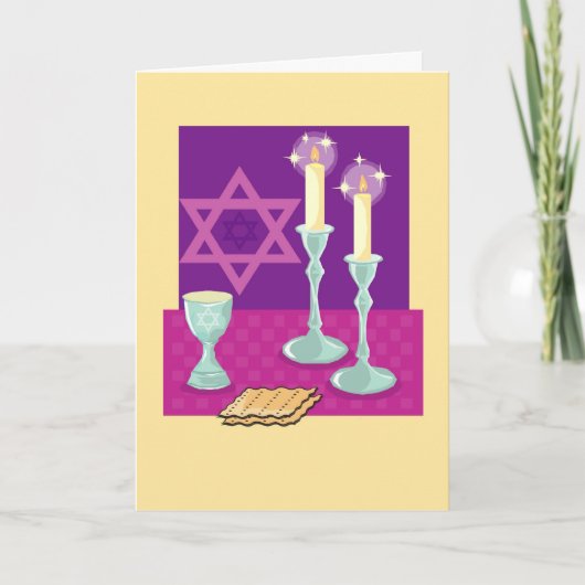 Passover Candlesticks Karte (Vorderseite)