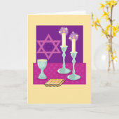 Passover Candlesticks Karte (Gelbe Blume)