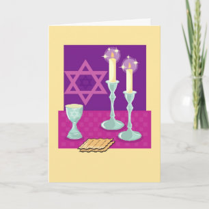 Passover Candlesticks Karte