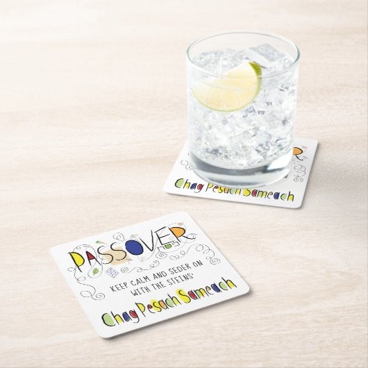 Passover Chag Pesach Sameach Square Paper Unterset Rechteckiger Pappuntersetzer (Vor Ort)