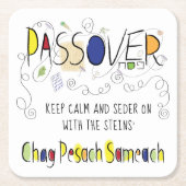 Passover Chag Pesach Sameach Square Paper Unterset Rechteckiger Pappuntersetzer (Vorderseite)