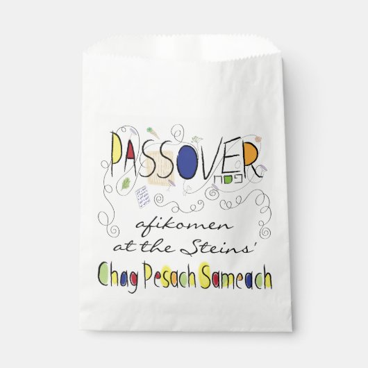 Passover "Chag Sameach" Goodie Favor Bag Geschenktütchen (Vorderseite)