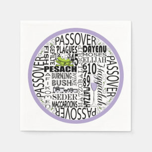 Passover Cocktail Napkins "Dayenu & more" Muster Serviette