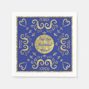 Passover Cocktail Napkins "Gold Elegant" Muster Serviette