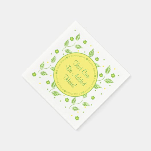 Passover Cocktail Napkins "Grüne/Gelbe Blätter" Serviette (Ecke)