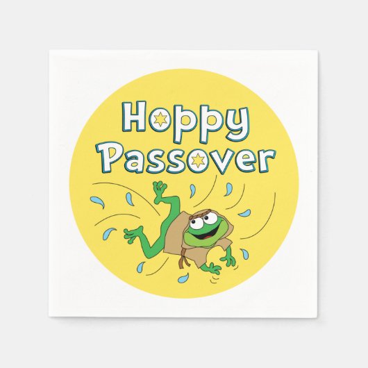 Passover Cocktail Napkins "Hoppy Passover" Serviette (Vorderseite)