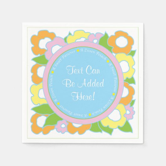 Passover Cocktail Napkins Pastell Blume Muster Serviette (Vorderseite)