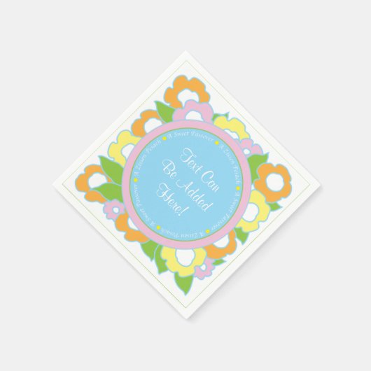 Passover Cocktail Napkins Pastell Blume Muster Serviette (Ecke)