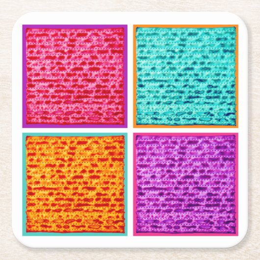 Passover Colorful Matzah Rechteckiger Pappuntersetzer (Vorderseite)