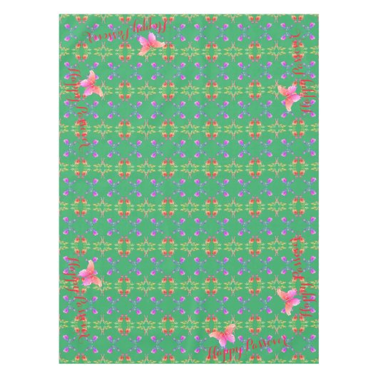 Passover Custom Text Rose Butterfly Tischdecke (Vorderseite)