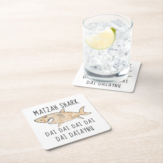 Passover Daiaynu Matzah Shark Rechteckiger Pappuntersetzer (Vor Ort)