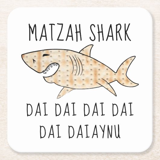Passover Daiaynu Matzah Shark Rechteckiger Pappuntersetzer (Vorderseite)