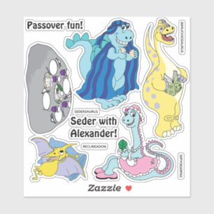 Passover Dinosaur Seder Custom Shaper Stickers Aufkleber