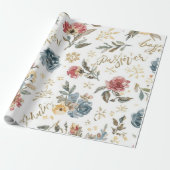 "Passover" floral Wrapping Paper Geschenkpapier (Ungerollt)