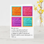 Passover Funny definieren Matzah Karte (Gelbe Blume)