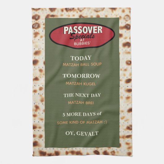 Passover Funny Menu Küchentuch (Vertikal)