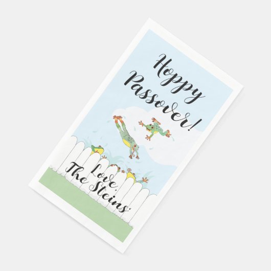 Passover Gasttuch Napkins Hoppy Passover Serviette (Ecke)