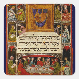 Passover Haggadah Quadratischer Aufkleber