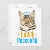 Passover Happy Passover Cat Funny Seder Jewish Einladung (Vorne/Hinten)