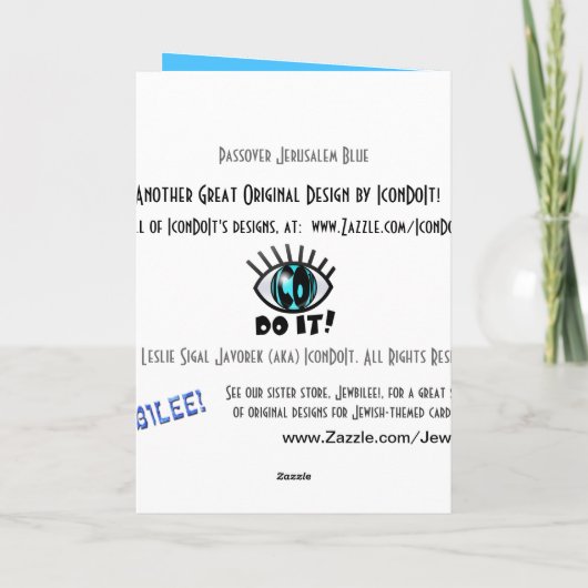 Passover Jerusalem Blue Karte (Rückseite)