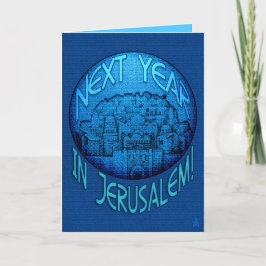 Passover Jerusalem Blue Karte