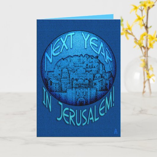 Passover Jerusalem Blue Karte (Gelbe Blume)