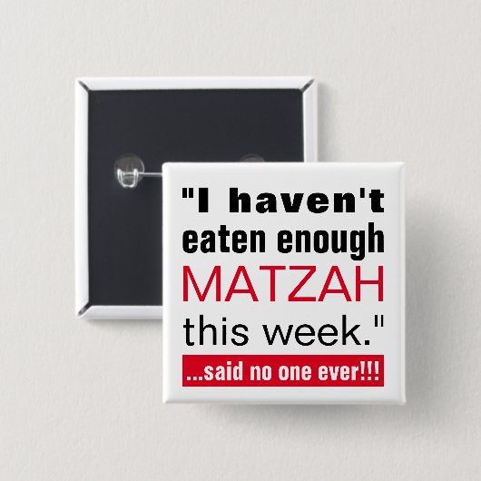 Passover Matzah Funny Button (Vorne & Hinten)