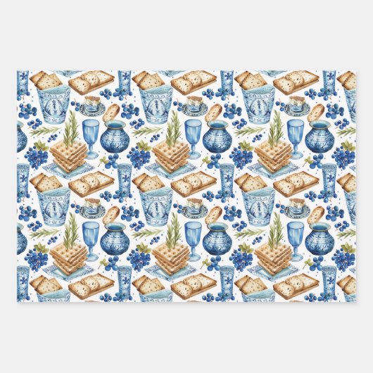 Passover Matzah Geschenkpapier Set (Vorderseite)