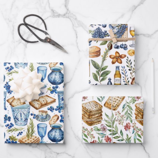 Passover Matzah Geschenkpapier Set (Vorderseite)
