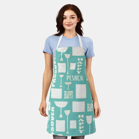 Passover Matzah Wine Blue Schürze (Getragen)