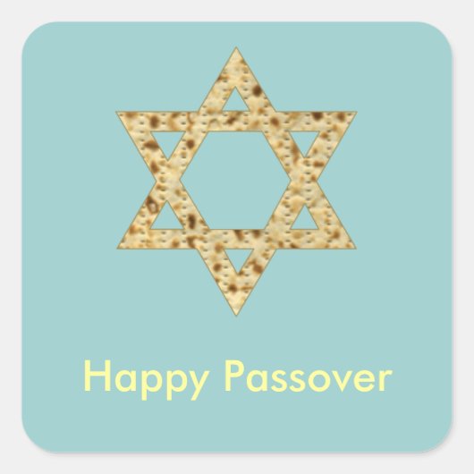 Passover Matzoh Stern von David Judaism Quadratischer Aufkleber (Vorderseite)