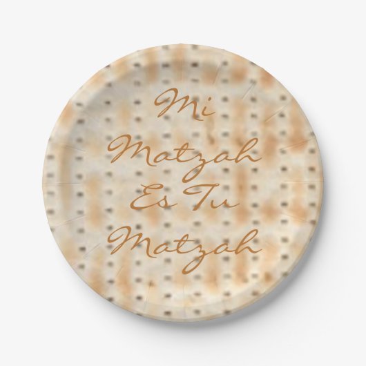 Passover Mi Matzah Es Tu Matzah Pappteller (Vorderseite)
