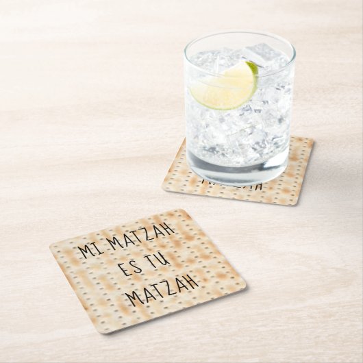 Passover Mi Matzah Es Tu Matzah Rechteckiger Pappuntersetzer (Vor Ort)