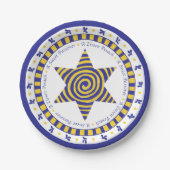 Passover Paper Plate Blue/Yellow Star Muster Pappteller (Vorderseite)
