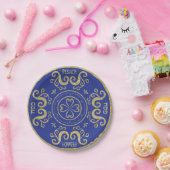 Passover Paper Plate Gold Elegantes Muster Pappteller (Party)