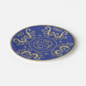 Passover Paper Plate Gold Elegantes Muster Pappteller (Schrägansicht)