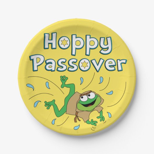 Passover Paper Teller "Hoppy Passover" (Vorderseite)