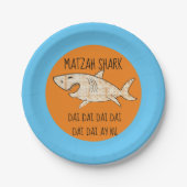 Passover Papierplatte "Matzah Shark" Muster Pappteller (Vorderseite)