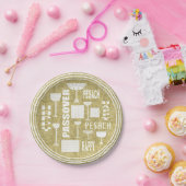 Passover-Papierplatte "Passover Gold"-Muster Pappteller (Party)