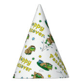 Passover Party Hat "Hoppy Passover Jumping Frogs" Partyhütchen (Rechts)