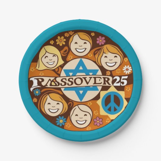 Passover Plakat für Kinder Pappteller (Vorderseite)