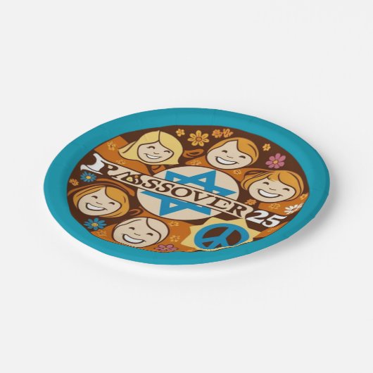 Passover Plakat für Kinder Pappteller (Schrägansicht)