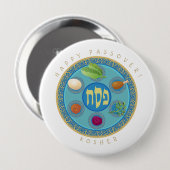 Passover Plate Kosher Pesach Button (Vorne & Hinten)