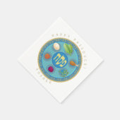 Passover Plate Kosher Pesach Symbole Serviette (Ecke)