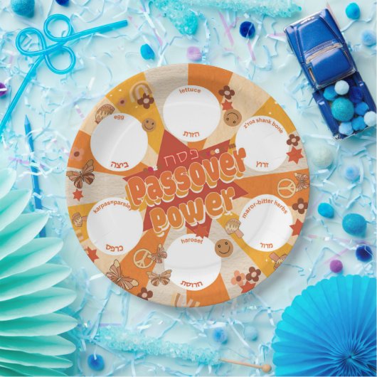 Passover Power-Retro Pappteller (Party)
