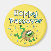 Passover Round Magnet "Hoppy Passover" (Vorne)