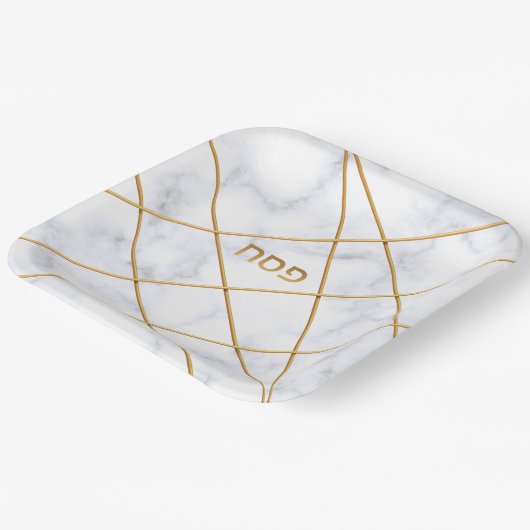 Passover Seder Gold Rods Custom Marmor Pappteller (Gewinkelt)