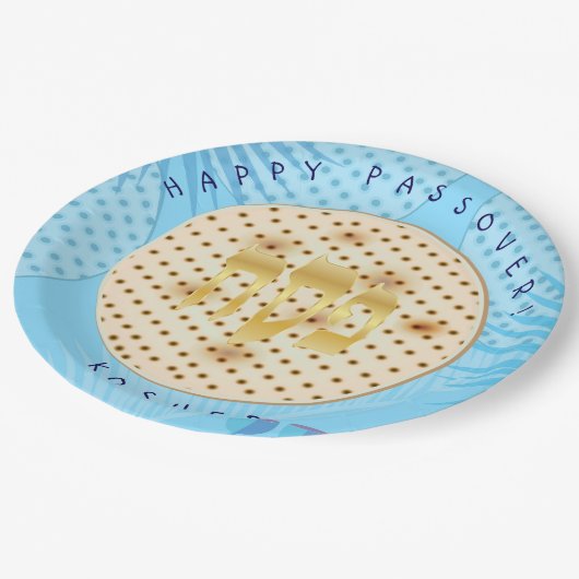 Passover Seder Kosher Pesach Matzah Pappteller (Schrägansicht)
