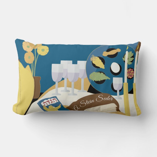 Passover Seder Lumbar Pillow "A Passover Sever Lendenkissen (Vorderseite)