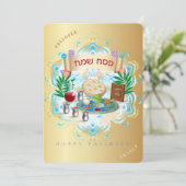 Passover Seder Pesach Jewish Holiday Einladung (Stehend Vorderseite)